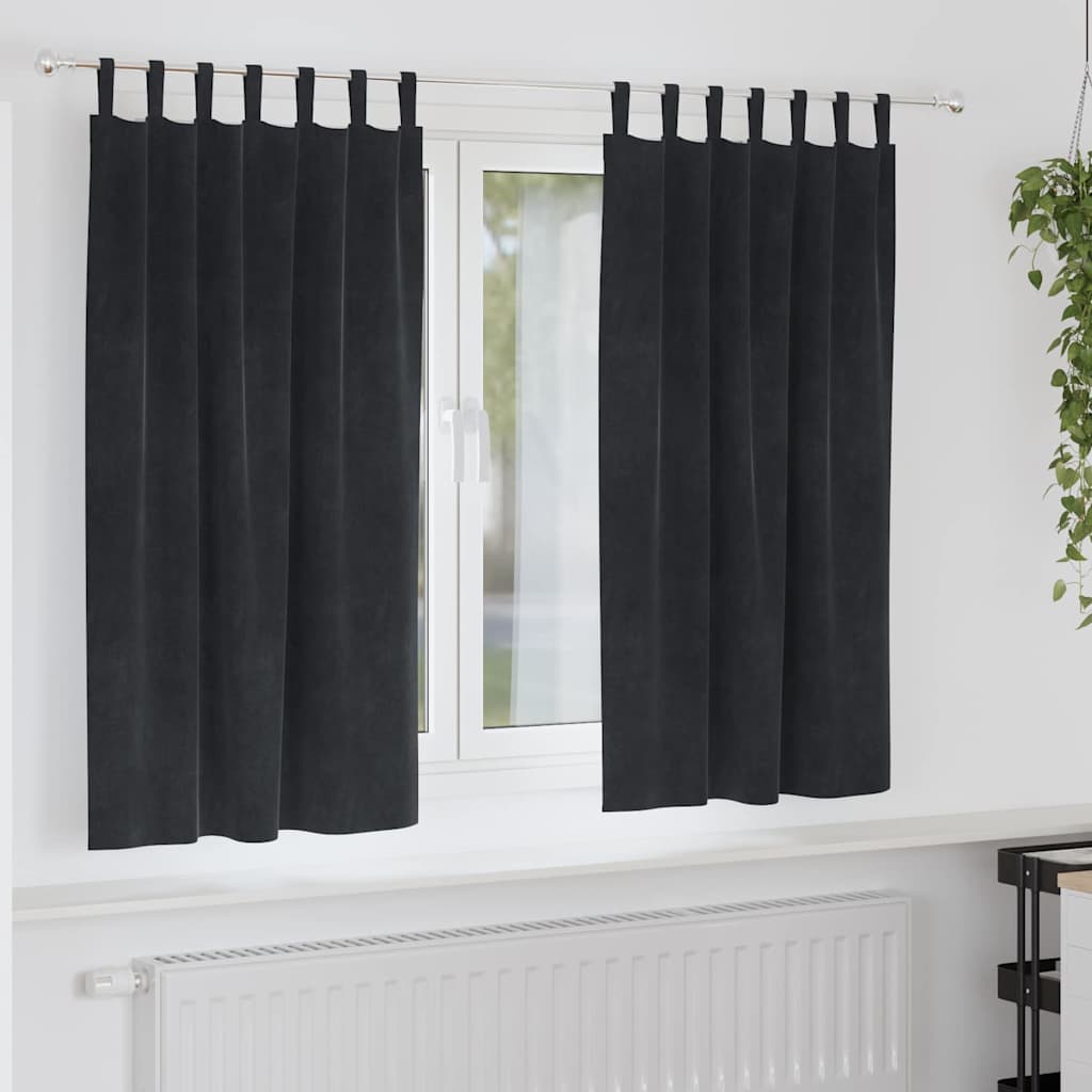 Vidaxl gordijnen 2 st zwart 140 x 175 cm fluweel