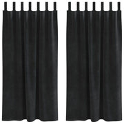 Vidaxl gordijnen 2 st zwart 140 x 175 cm fluweel - afbeelding 2