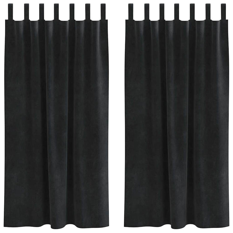 Vidaxl gordijnen 2 st zwart 140 x 175 cm fluweel