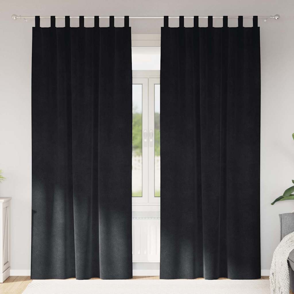 Vidaxl gordijnen 2 st zwart 140 x 225 cm fluweel