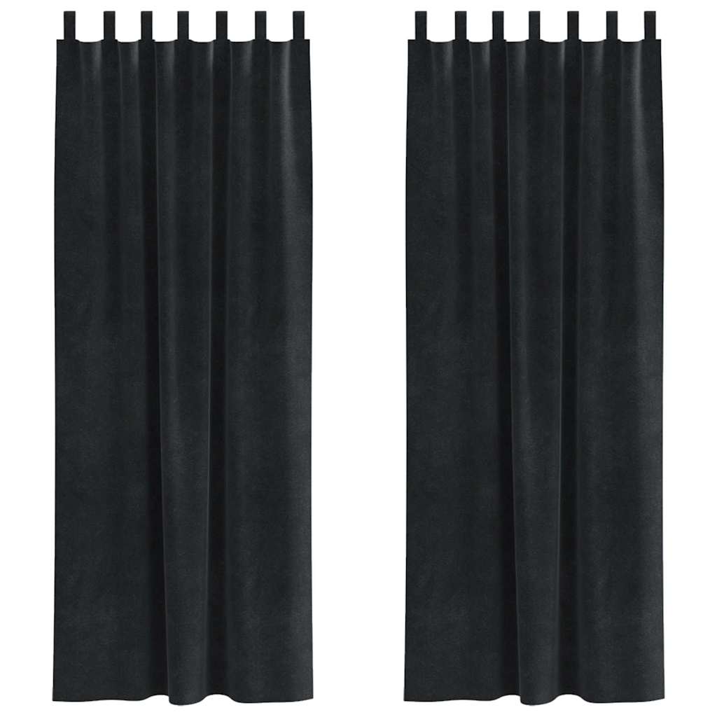 Vidaxl verduisterende gordijnen 2 pcs zwart 140 x 225 cm fluweel