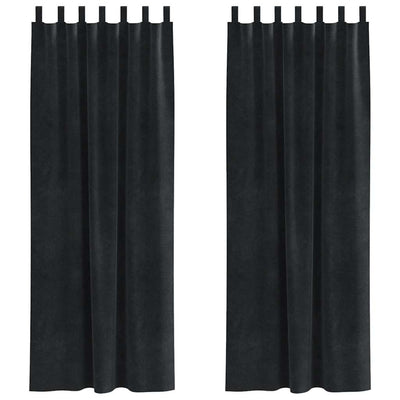 Vidaxl gordijnen 2 st zwart 140 x 225 cm fluweel