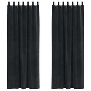Vidaxl gordijnen 2 st zwart 140 x 245 cm fluweel - afbeelding 2