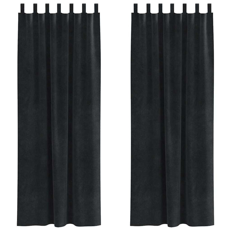 Vidaxl gordijnen 2 st zwart 140 x 245 cm fluweel