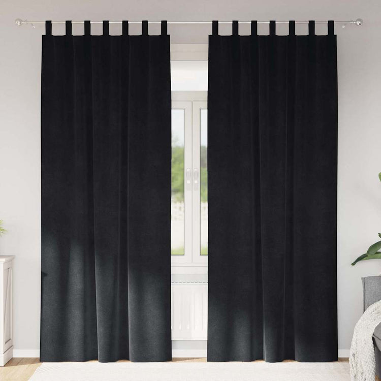 Vidaxl gordijnen 2 st zwart 140 x 260 cm fluweel