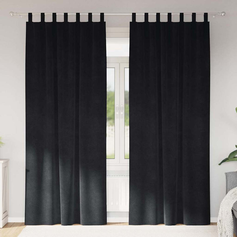 Vidaxl verduisterende gordijnen 2 pcs zwart 140 x 260 cm fluweel