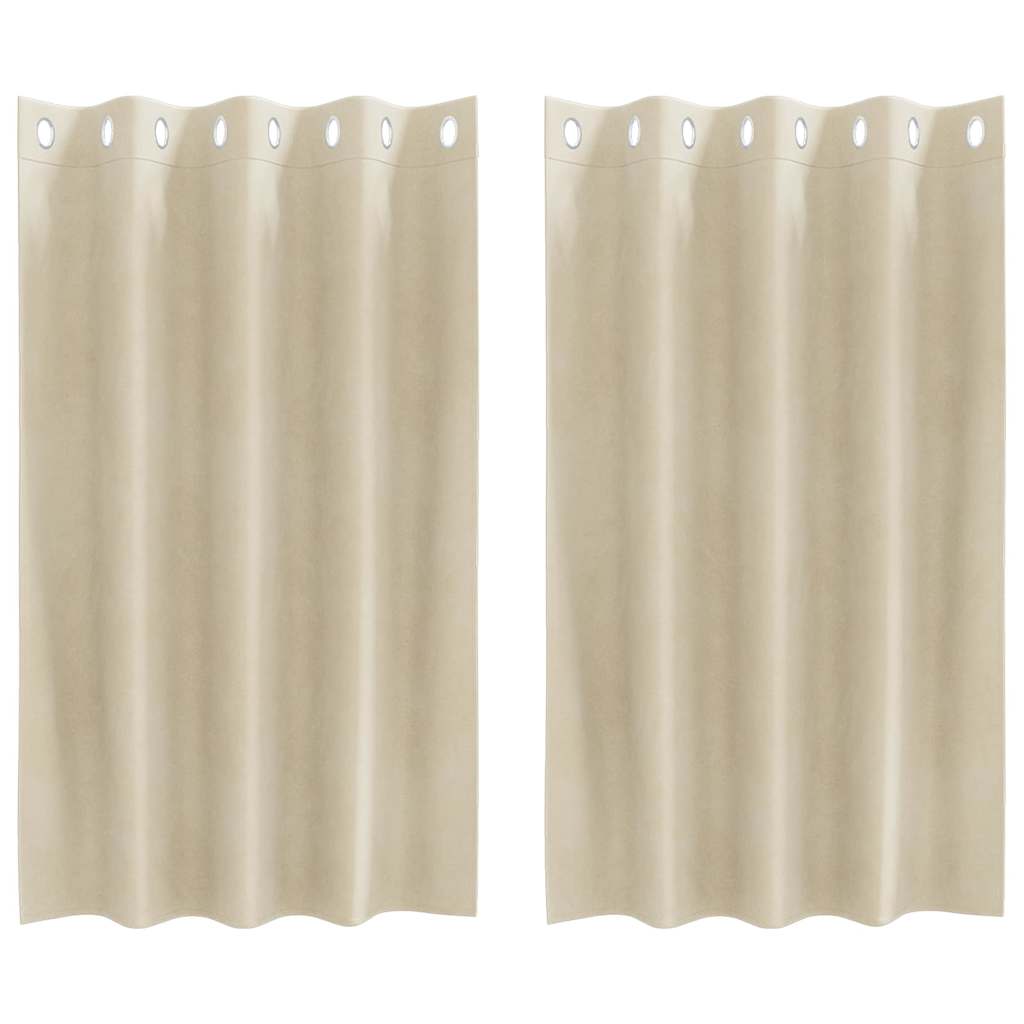 Vidaxl gordijnen 2 st crèmekleurig 140 x 140 cm fluweel