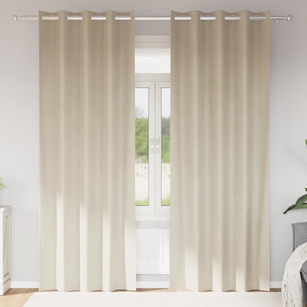 Vidaxl gordijnen 2 st crèmekleurig 140 x 260 cm fluweel