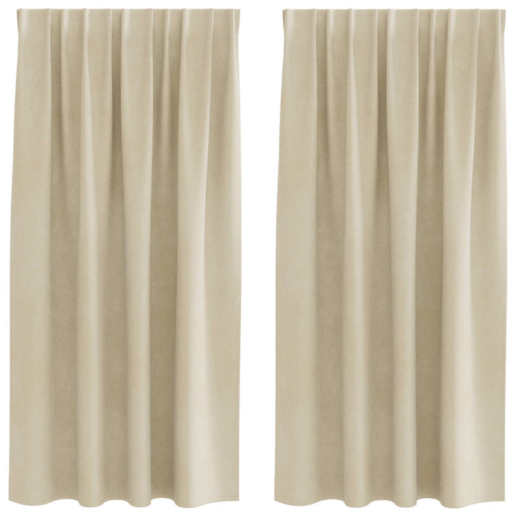 Vidaxl gordijnen 2 st crèmekleurig 140 x 175 cm fluweel