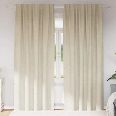 Vidaxl gordijnen 2 st crèmekleurig 140 x 245 cm fluweel