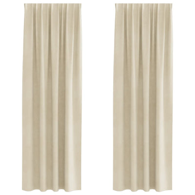 Vidaxl gordijnen 2 st crèmekleurig 140 x 245 cm fluweel