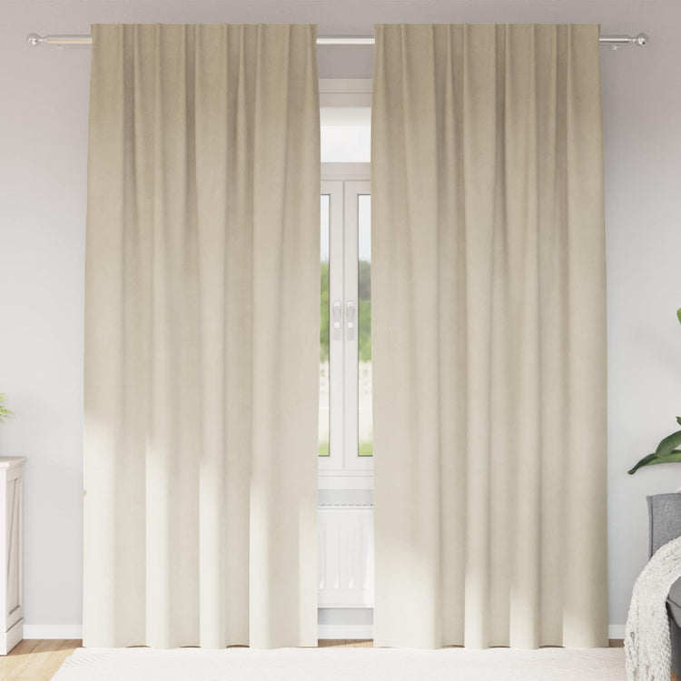 Vidaxl gordijnen 2 st crèmekleurig 140 x 260 cm fluweel