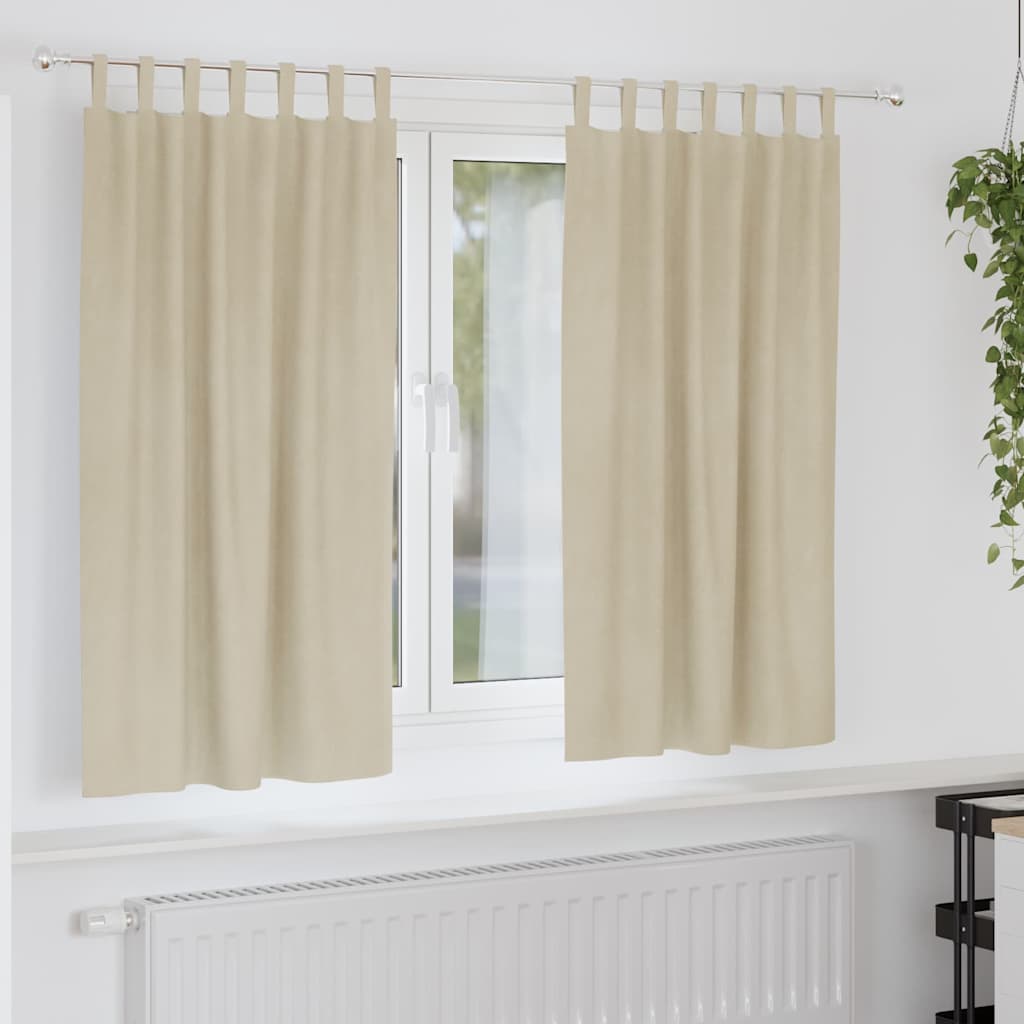 Vidaxl gordijnen 2 st crèmekleurig 140 x 175 cm fluweel