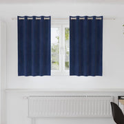 Vidaxl gordijnen 2 st donkerblauw 140 x 140 cm fluweel - afbeelding 1