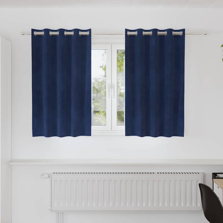 Vidaxl gordijnen 2 st donkerblauw 140 x 140 cm fluweel