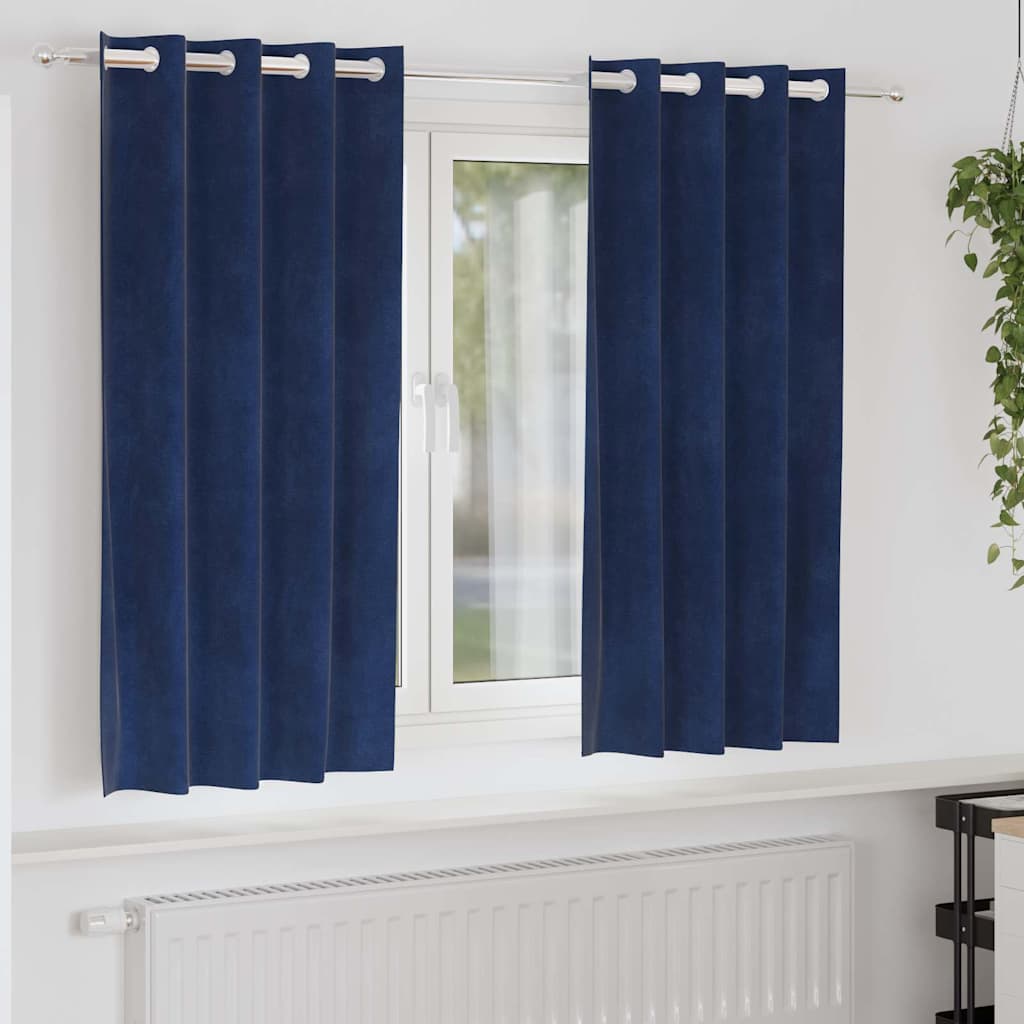 Vidaxl gordijnen 2 st donkerblauw 140 x 175 cm fluweel