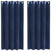 Vidaxl gordijnen 2 st donkerblauw 140 x 175 cm fluweel - afbeelding 2