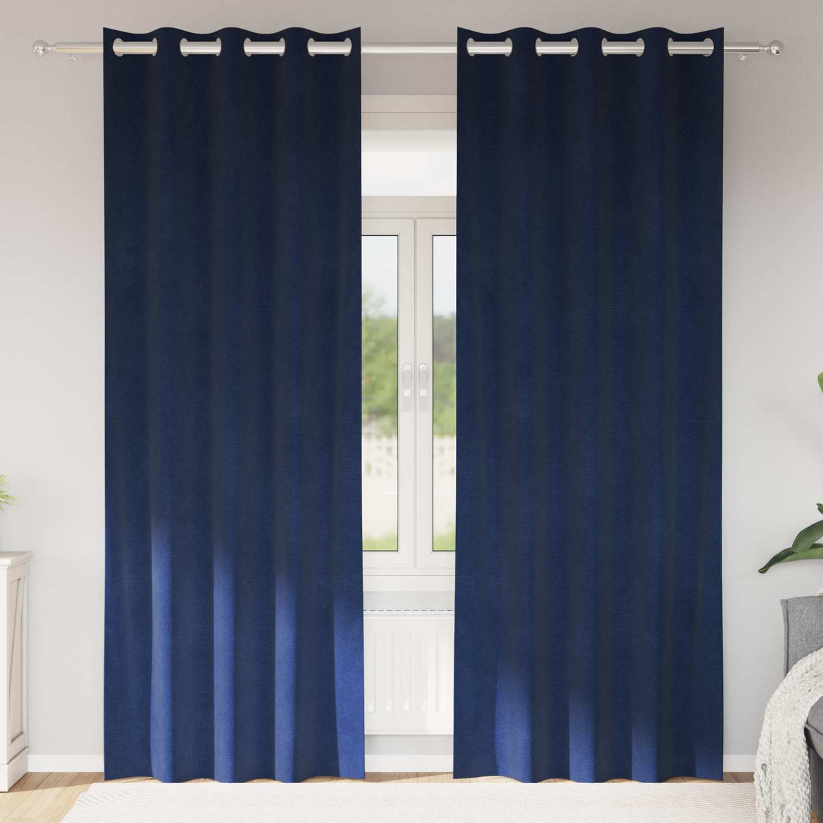 Vidaxl gordijnen 2 st donkerblauw 140 x 225 cm fluweel