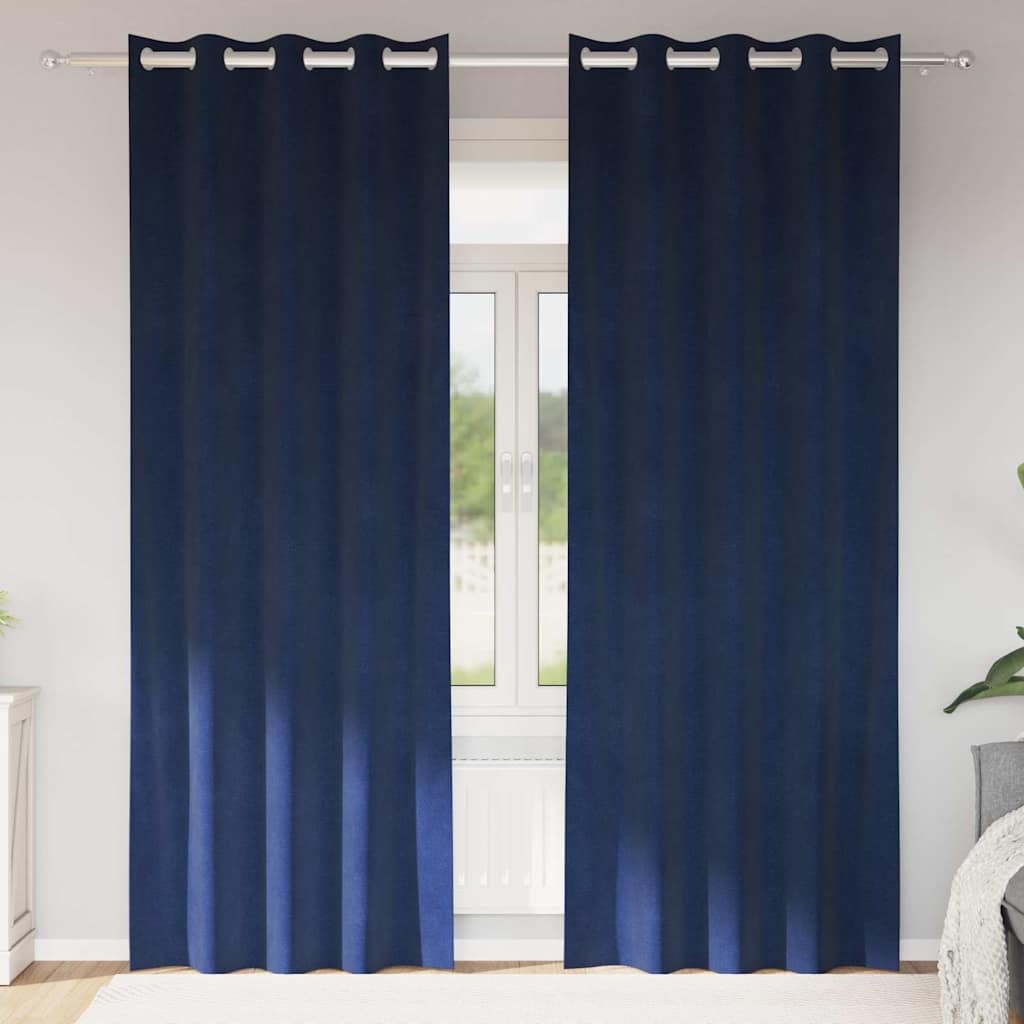 Vidaxl gordijnen 2 st donkerblauw 140 x 245 cm fluweel