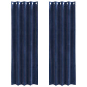 Vidaxl gordijnen 2 st donkerblauw 140 x 245 cm fluweel - afbeelding 2