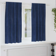 Vidaxl gordijnen 2 st donkerblauw 140 x 175 cm fluweel - afbeelding 1