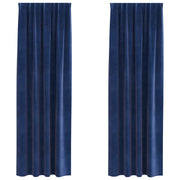 Vidaxl gordijnen 2 st donkerblauw 140 x 225 cm fluweel - afbeelding 2