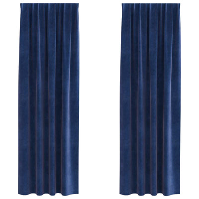 Vidaxl gordijnen 2 st donkerblauw 140 x 225 cm fluweel