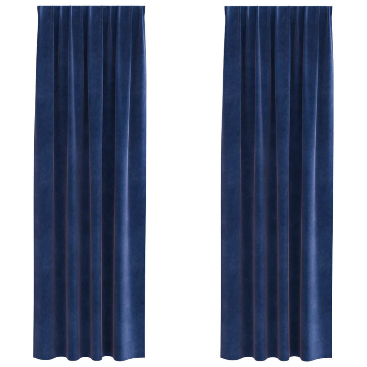 Vidaxl gordijnen 2 st donkerblauw 140 x 225 cm fluweel