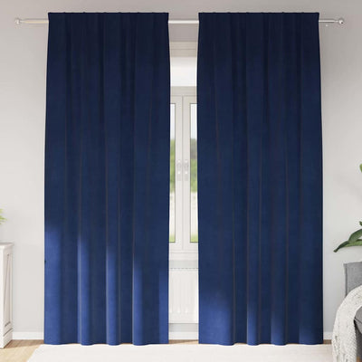 Vidaxl gordijnen 2 st donkerblauw 140 x 245 cm fluweel