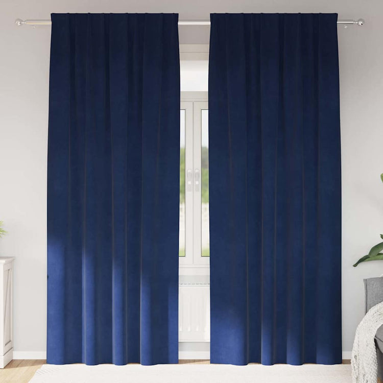 Vidaxl gordijnen 2 st donkerblauw 140 x 245 cm fluweel