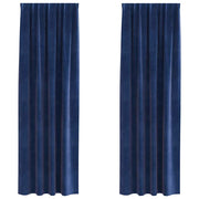 Vidaxl gordijnen 2 st donkerblauw 140 x 245 cm fluweel - afbeelding 2