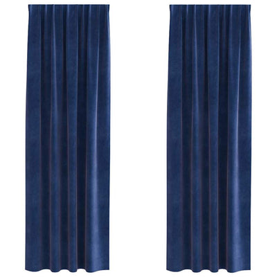 Vidaxl gordijnen 2 st donkerblauw 140 x 245 cm fluweel