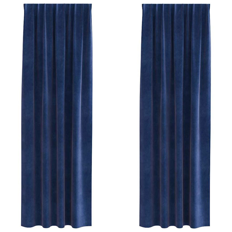 Vidaxl gordijnen 2 st donkerblauw 140 x 245 cm fluweel
