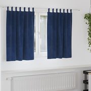 Vidaxl gordijnen 2 st donkerblauw 140 x 140 cm fluweel - afbeelding 1