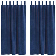Vidaxl gordijnen 2 st donkerblauw 140 x 175 cm fluweel - afbeelding 2