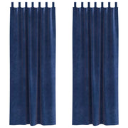 Vidaxl gordijnen 2 st donkerblauw 140 x 225 cm fluweel - afbeelding 2