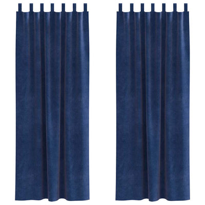 Vidaxl gordijnen 2 st donkerblauw 140 x 225 cm fluweel