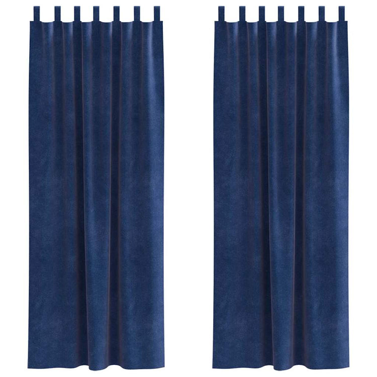 Vidaxl gordijnen 2 st donkerblauw 140 x 225 cm fluweel