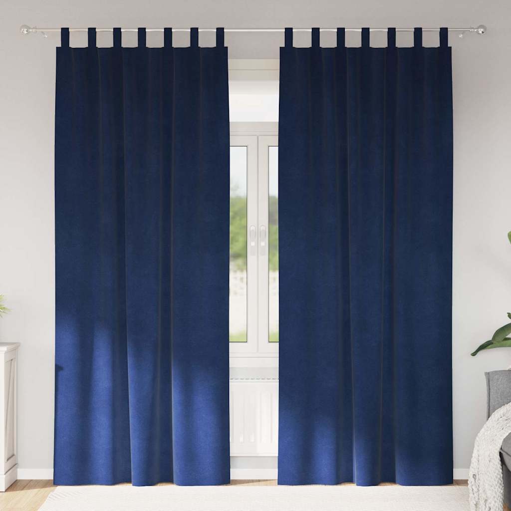 Vidaxl gordijnen 2 st donkerblauw 140 x 260 cm fluweel