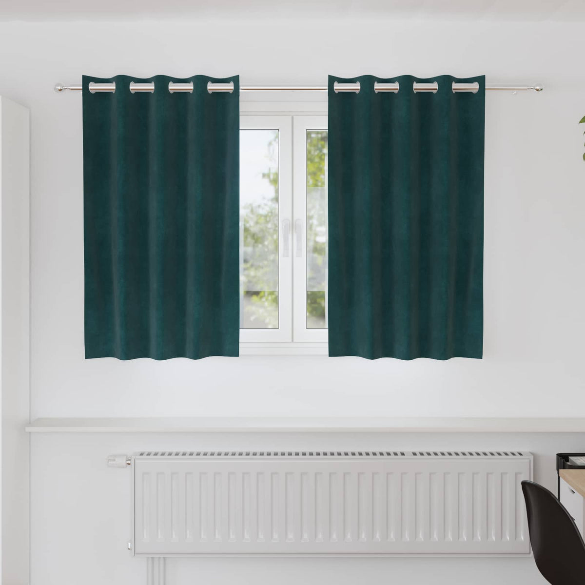 Vidaxl gordijnen 2 st donkergroen 140 x 140 cm fluweel
