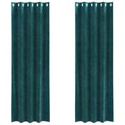 Vidaxl gordijnen 2 st donkergroen 140 x 225 cm fluweel - afbeelding 2