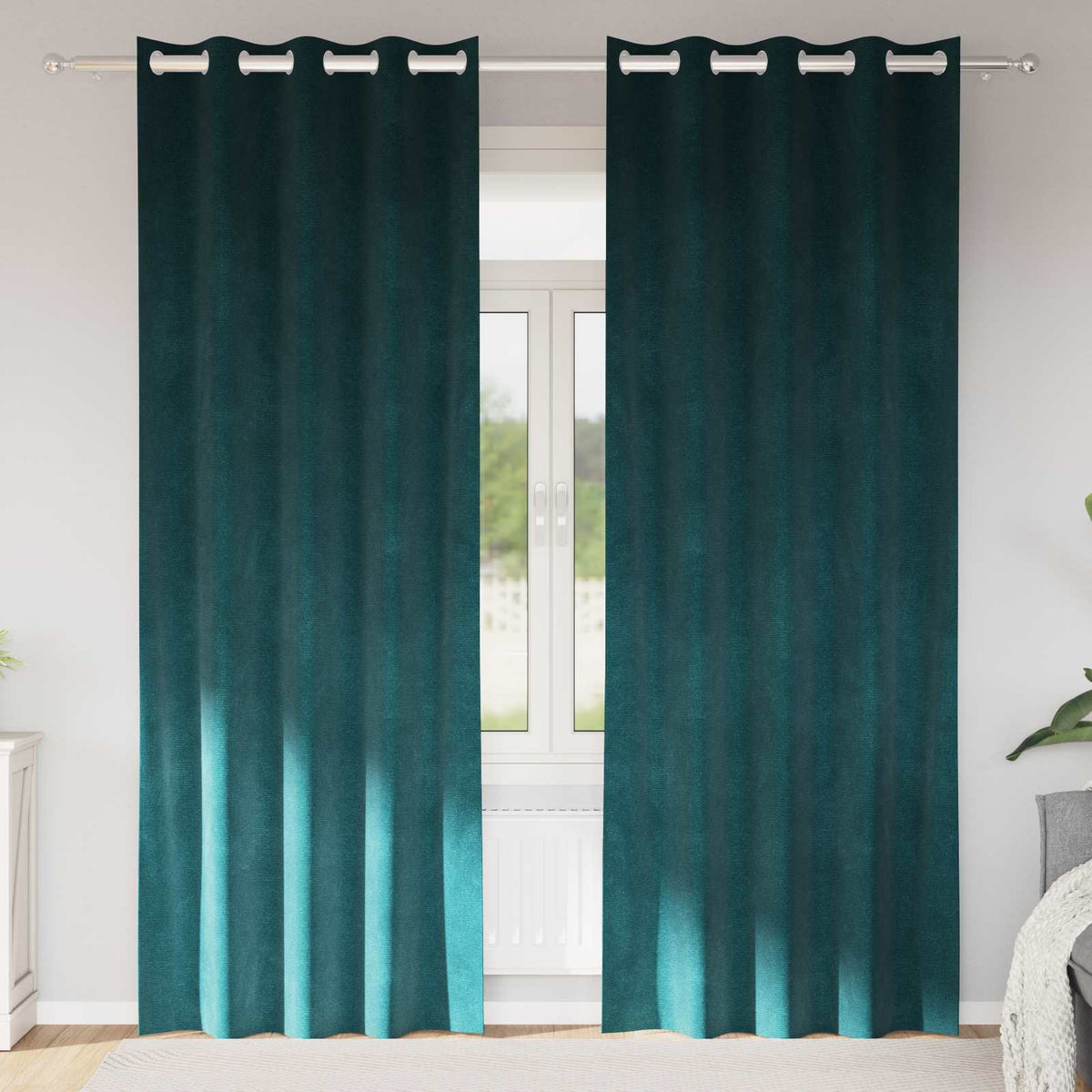 Vidaxl gordijnen 2 st donkergroen 140 x 245 cm fluweel