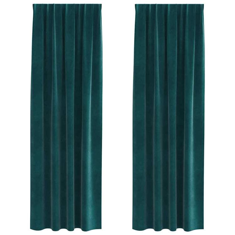 Vidaxl gordijnen 2 st donkergroen 140 x 225 cm fluweel