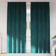 Vidaxl gordijnen 2 st donkergroen 140 x 245 cm fluweel - afbeelding 1
