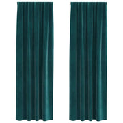 Vidaxl gordijnen 2 st donkergroen 140 x 245 cm fluweel - afbeelding 2