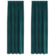 Vidaxl gordijnen 2 st donkergroen 140 x 260 cm fluweel - afbeelding 2