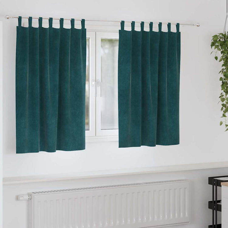 Vidaxl gordijnen 2 st donkergroen 140 x 140 cm fluweel