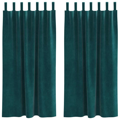 Vidaxl gordijnen 2 st donkergroen 140 x 175 cm fluweel