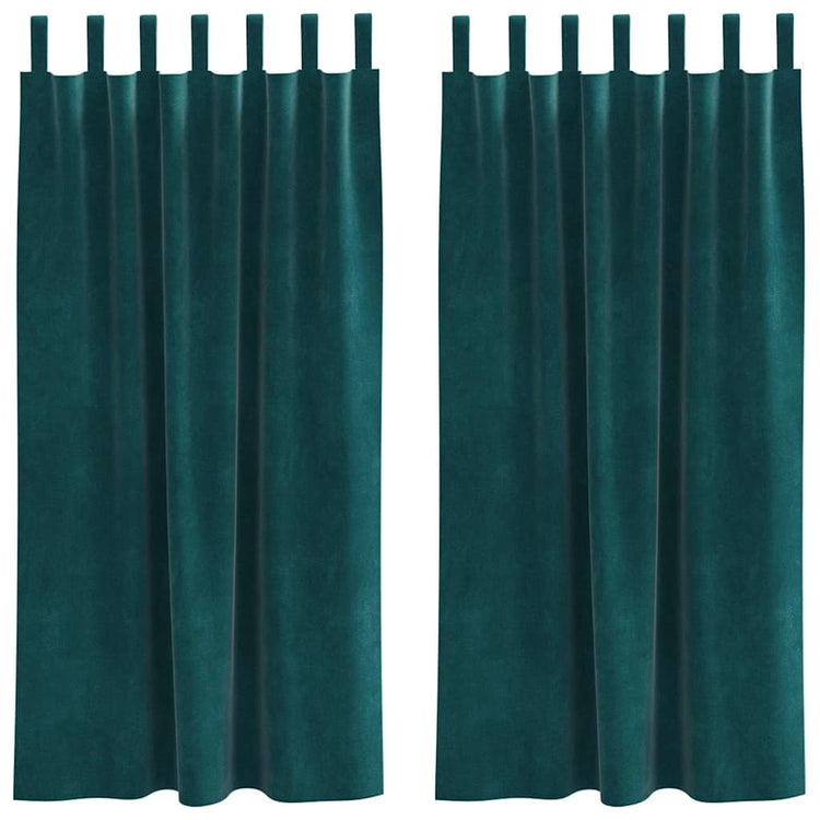 Vidaxl gordijnen 2 st donkergroen 140 x 175 cm fluweel