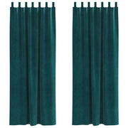 Vidaxl gordijnen 2 st donkergroen 140 x 225 cm fluweel - afbeelding 2